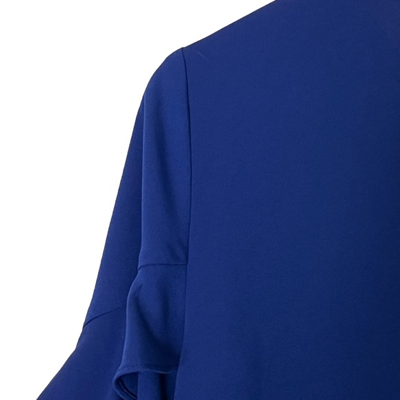 Alfani | Like new ruffle sleeve crew neck zip back blue blouse size small - Picture 9 of 10